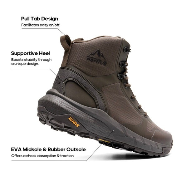 NIB Nortiv 8 Metrostrike Mens Tactical Boots Brown Side Zip Work SNMT241M Sz 8.5 main image 11